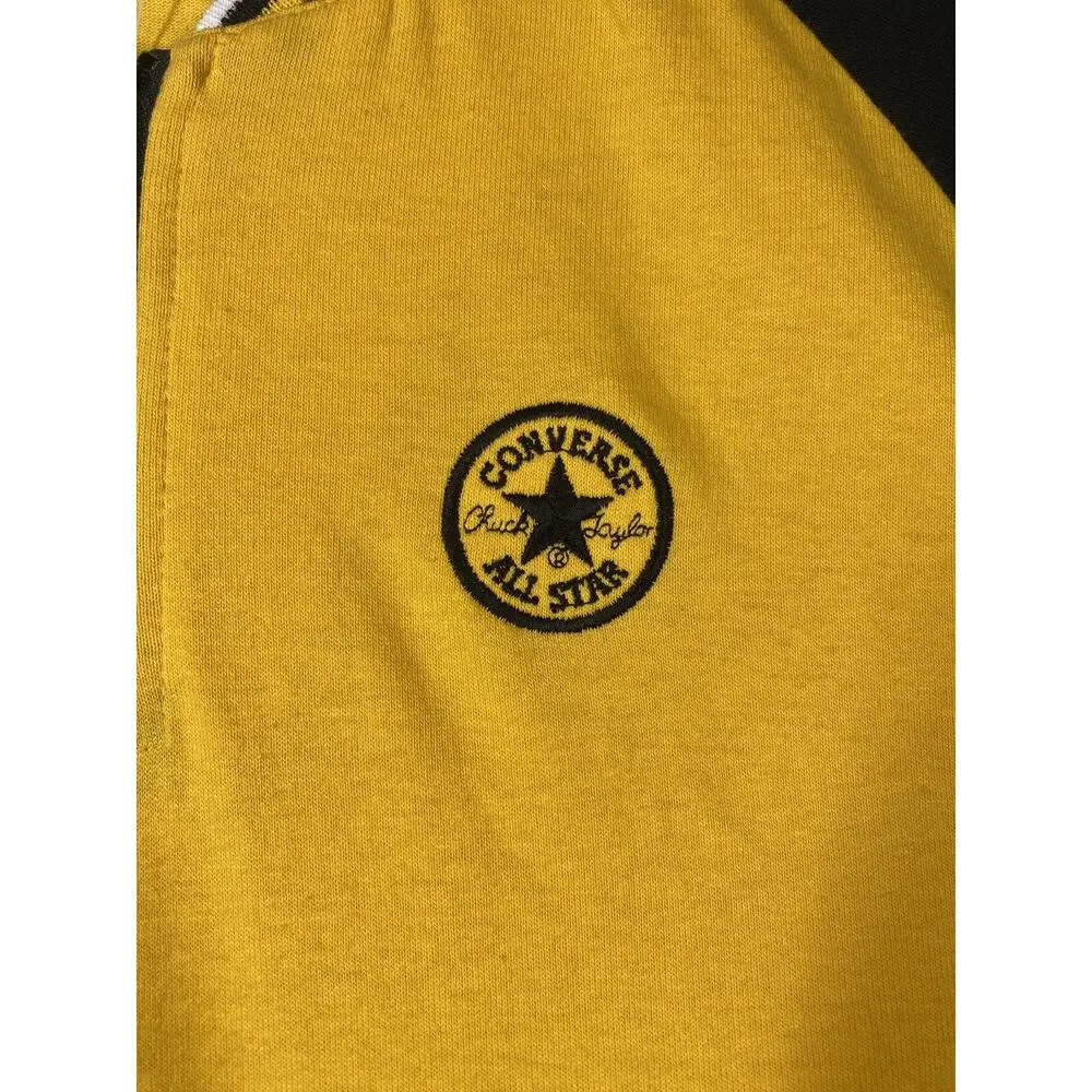 Vintage Converse Shirt Mens Extra Large Yellow Quarter Zip Made USA 80s 90s - Picture 5 of 10